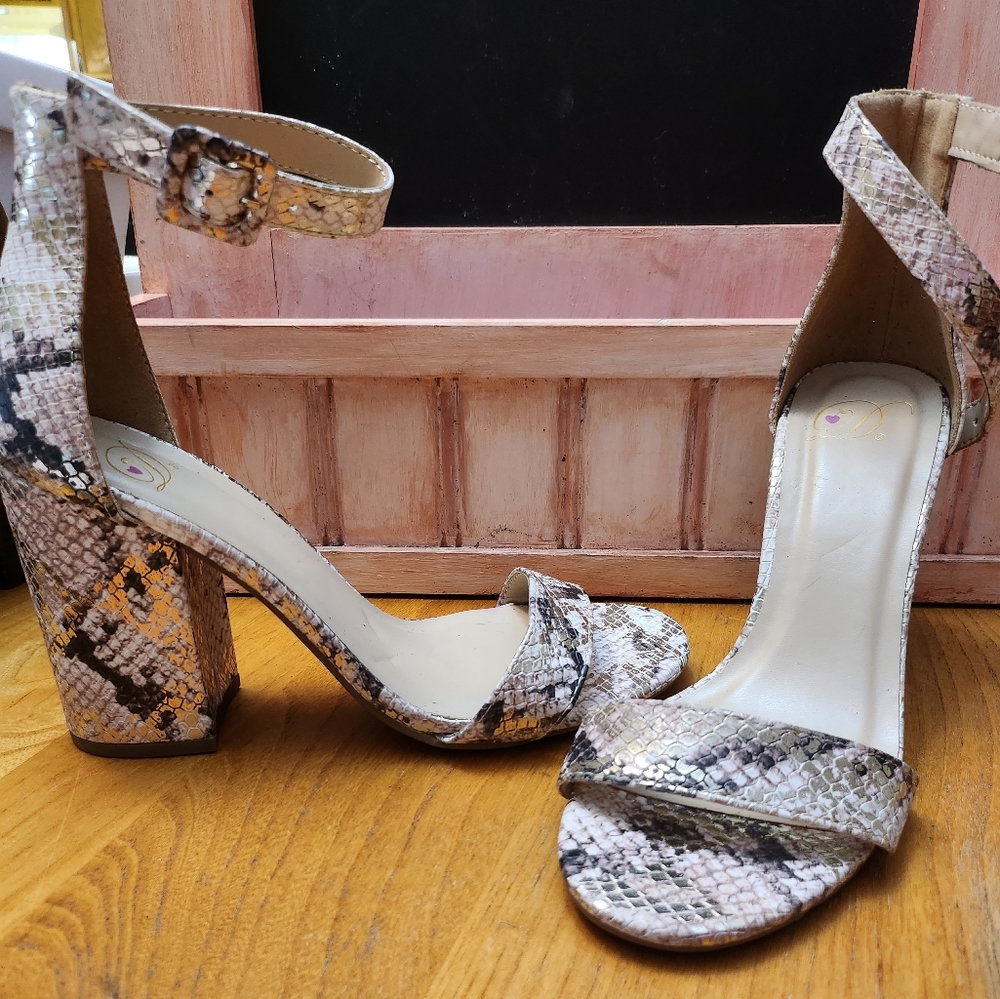 Snake print heels